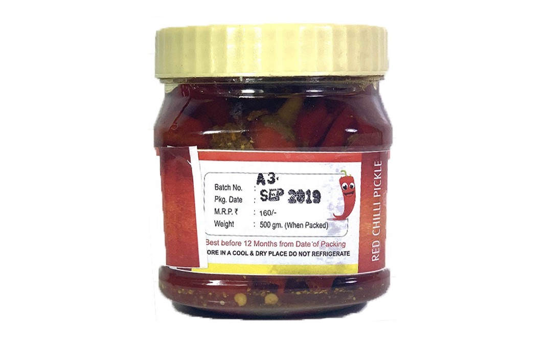 Gangawat Red Chilly Pickle    Plastic Jar  500 grams